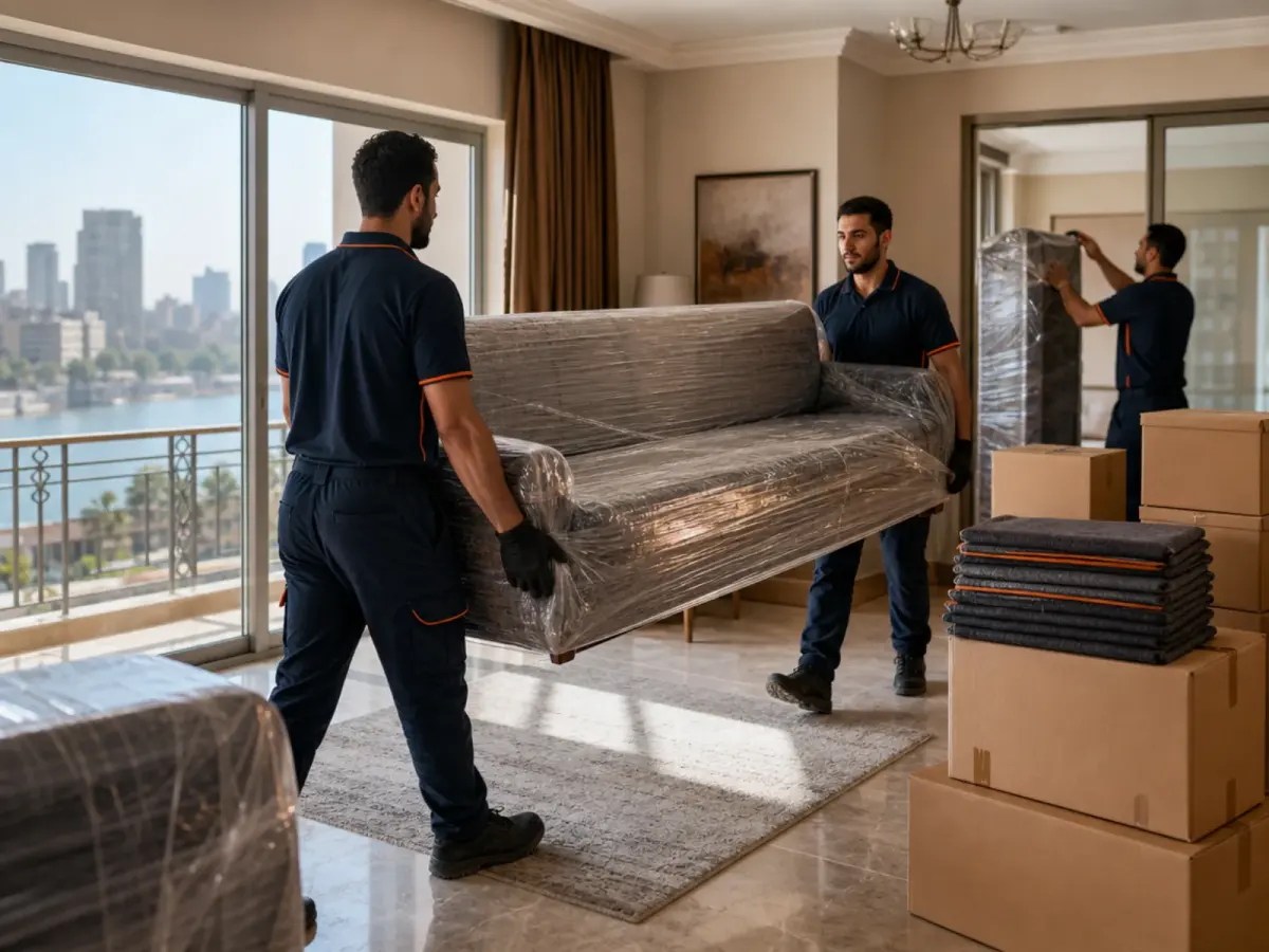 العجوزة مع الكابتن لنقل وتغليف الأثاث