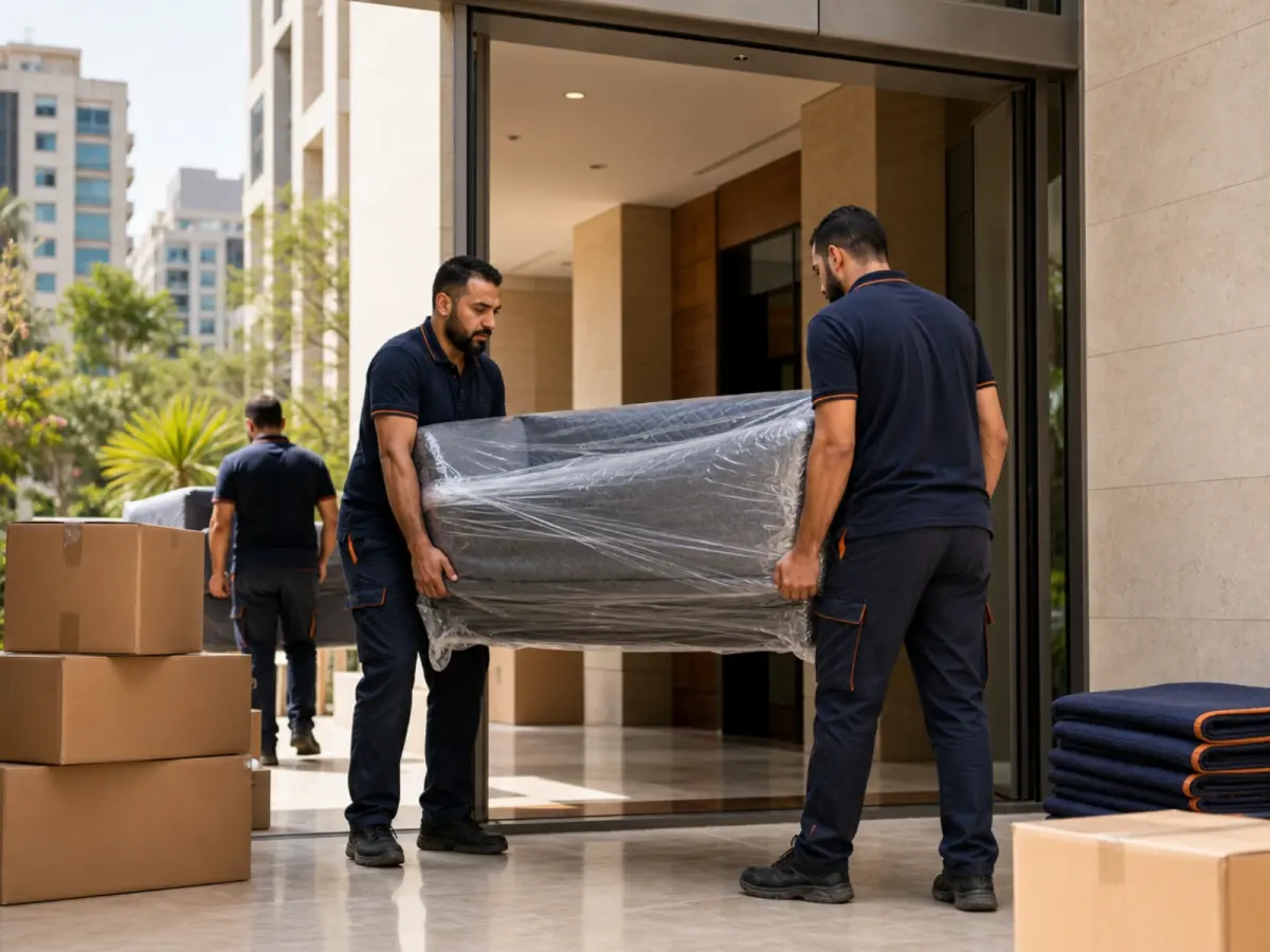 المهندسين مع الكابتن لنقل وتغليف الأثاث